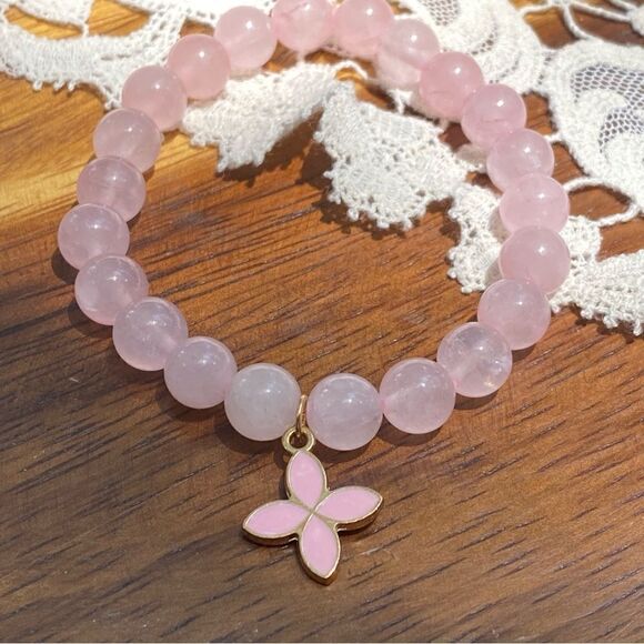 Handmade crystal bracelet with designer inspired charm // 6.5” small-medium - Picture 1 of 2
